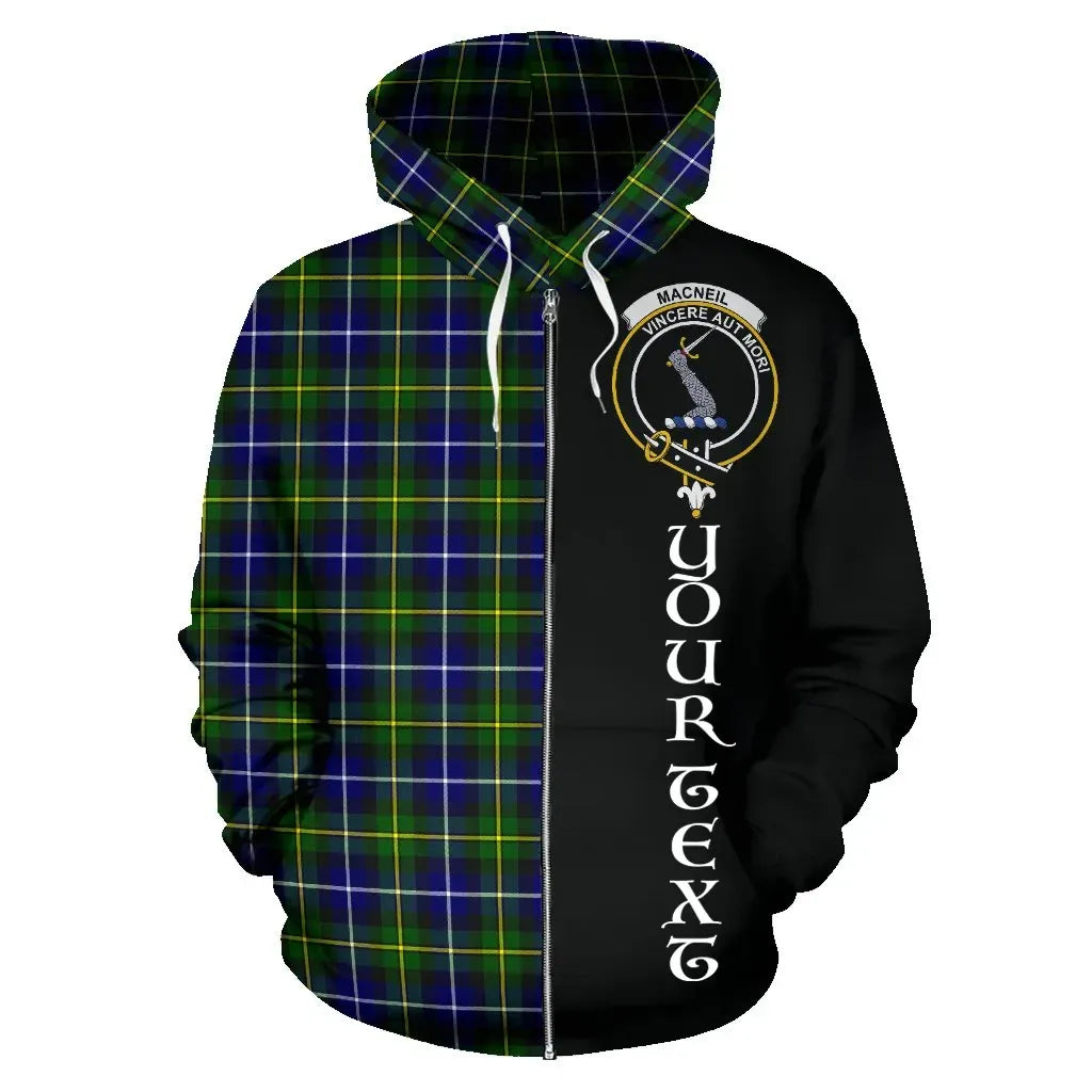 Printivon Custom Your Text Macneill Of Barra Modern Tartan Hoodie Half Of Me