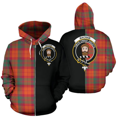Printivon Custom Your Text Macnab Ancient Tartan Hoodie Half Of Me