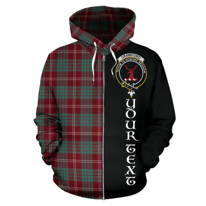 Printivon Custom Your Text Crawford Modern Tartan Hoodie Half Of Me