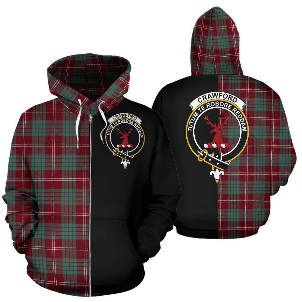 Printivon Custom Your Text Crawford Modern Tartan Hoodie Half Of Me
