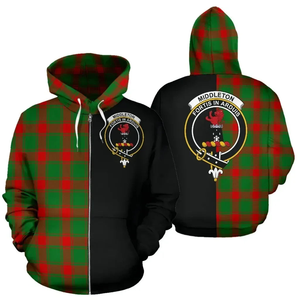 Printivon Custom Your Text Middleton Modern Tartan Hoodie Half Of Me