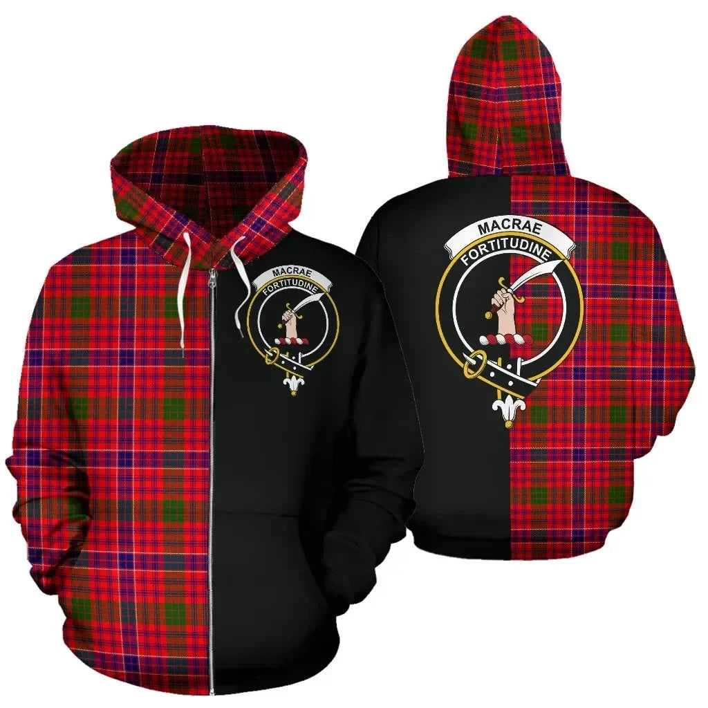 Printivon Custom Your Text Macrae Modern Tartan Hoodie Half Of Me