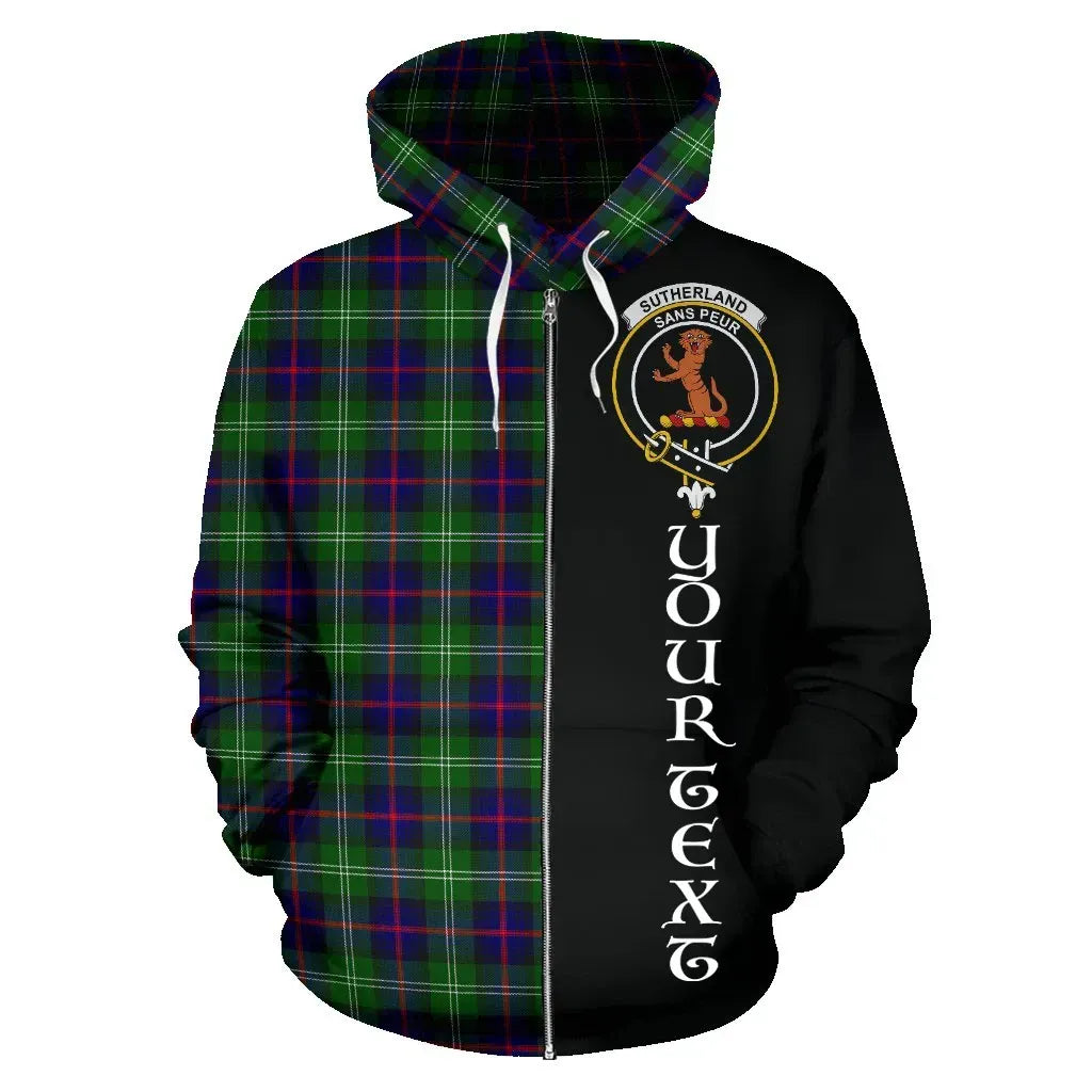 Printivon Custom Your Text Sutherland Modern Tartan Hoodie Half Of Me