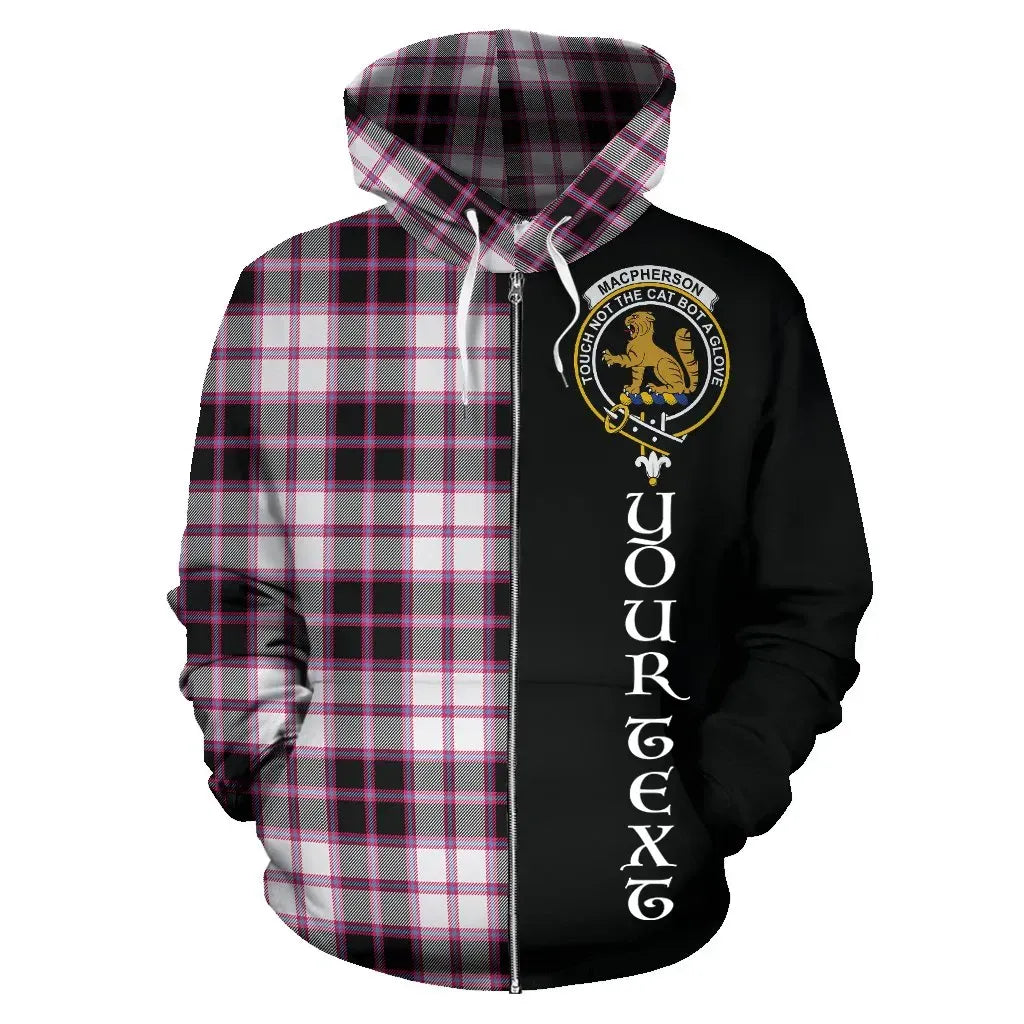 Printivon Custom Your Text Macpherson Hunting Modern Tartan Hoodie Half Of Me