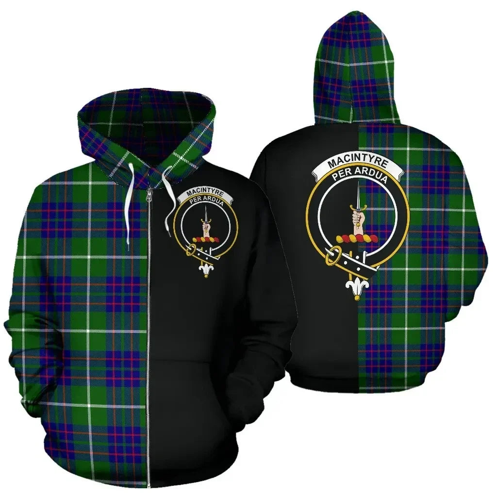 Printivon Custom Your Text Macintyre Hunting Modern Tartan Hoodie Half Of Me