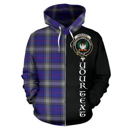 Printivon Custom Your Text Kinnaird Tartan Hoodie Half Of Me