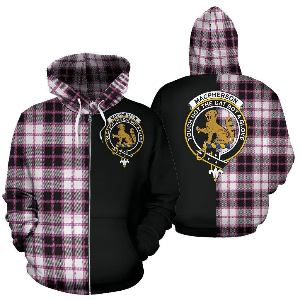 Printivon Custom Your Text Macpherson Hunting Modern Tartan Hoodie Half Of Me