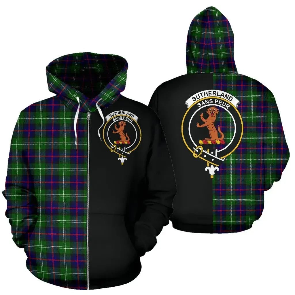 Printivon Custom Your Text Sutherland Modern Tartan Hoodie Half Of Me