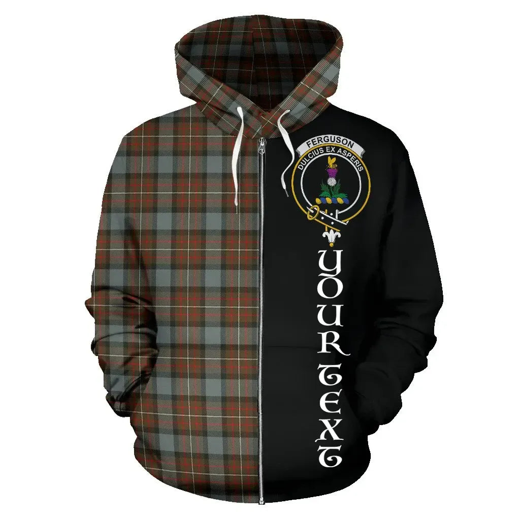 Printivon Custom Your Text Fergusson Weathered Tartan Hoodie Half Of Me
