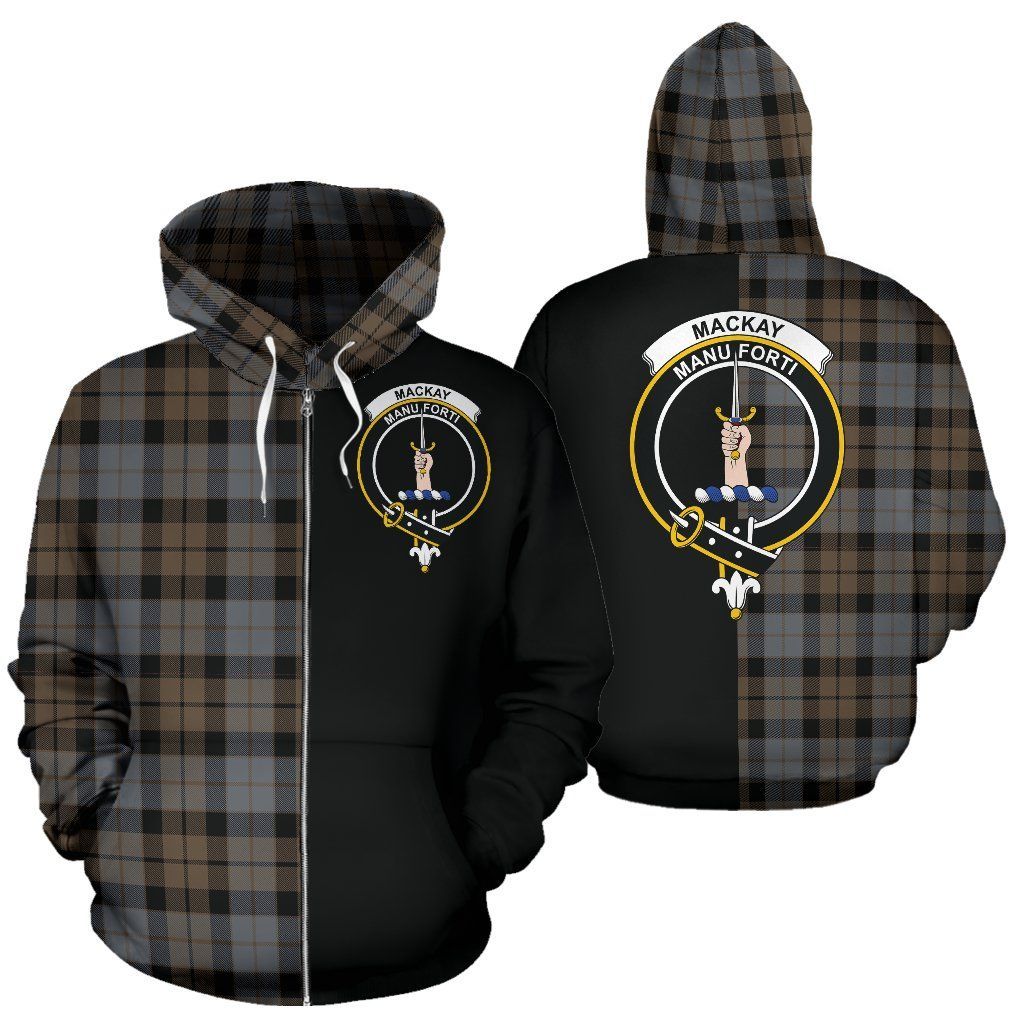 Printivon Custom Your Text Mackay Weathered Tartan Hoodie Half Of Me