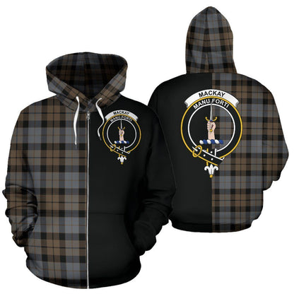 Printivon Custom Your Text Mackay Weathered Tartan Hoodie Half Of Me