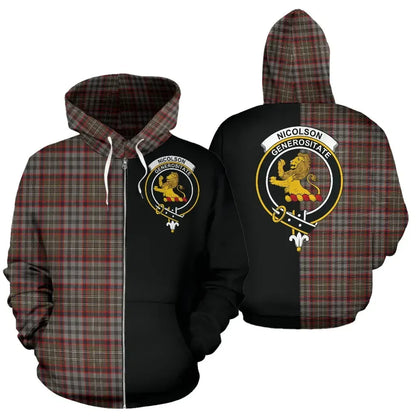 Printivon Custom Your Text Nicolson Hunting Weathered Tartan Hoodie Half Of Me