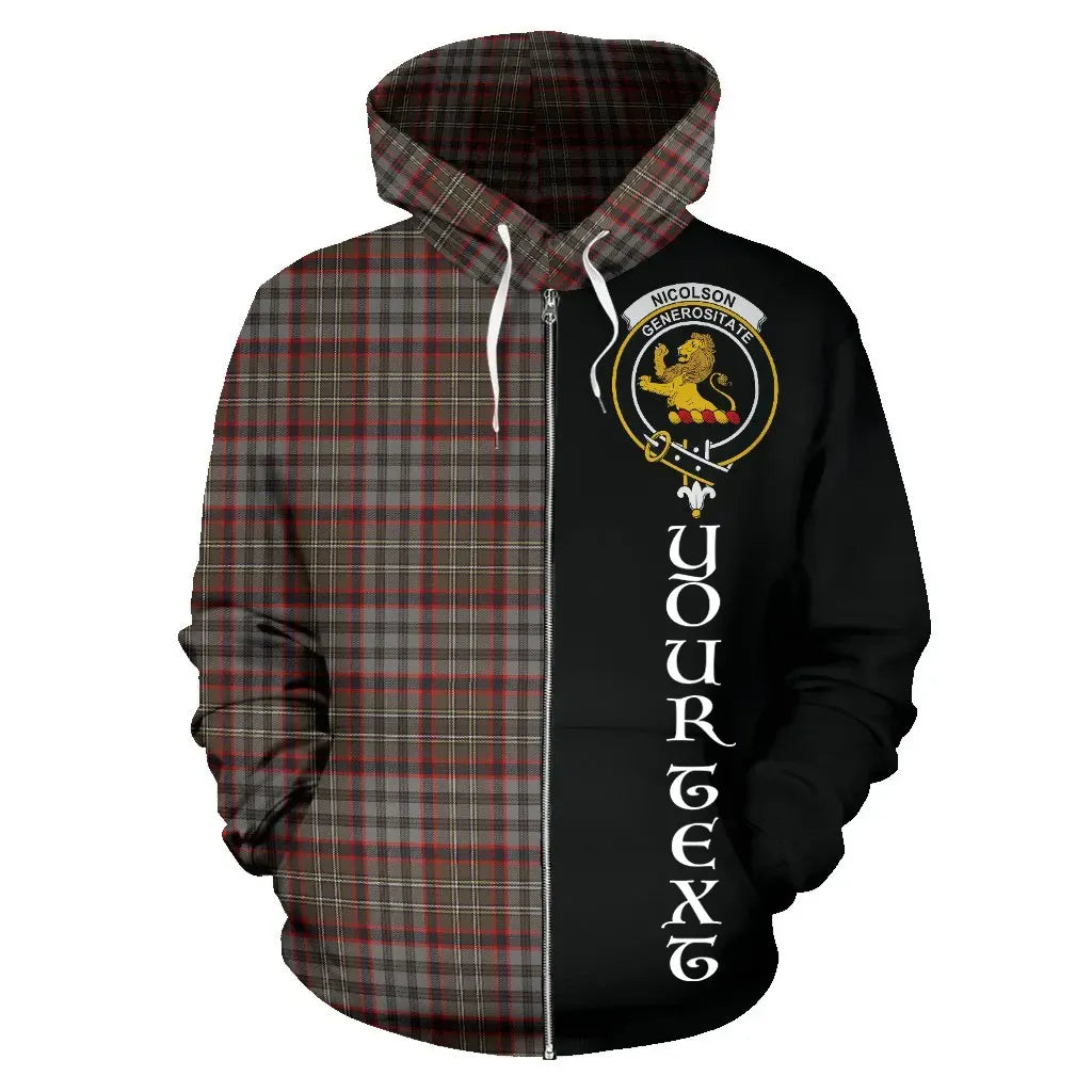 Printivon Custom Your Text Nicolson Hunting Weathered Tartan Hoodie Half Of Me