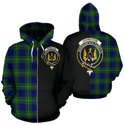 Printivon Custom Your Text Johnston Modern Tartan Hoodie Half Of Me