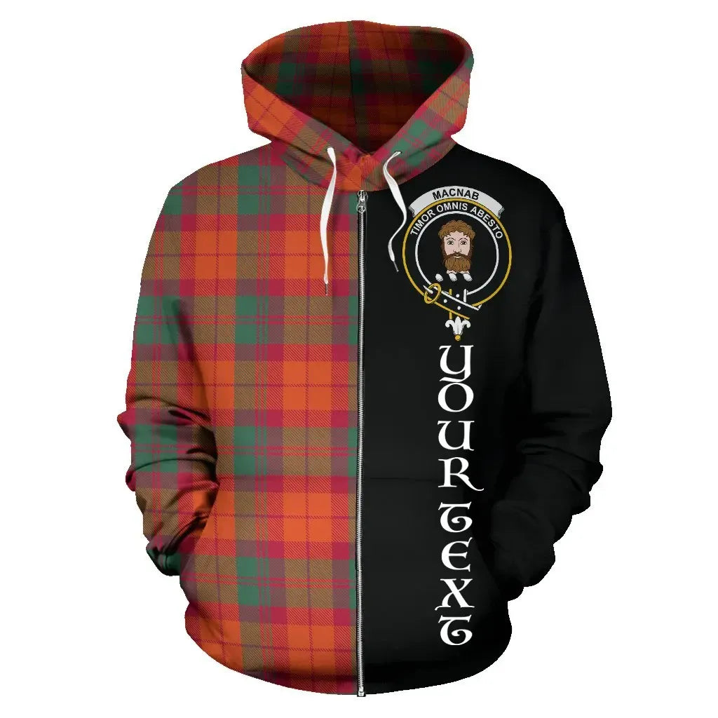 Printivon Custom Your Text Macnab Ancient Tartan Hoodie Half Of Me