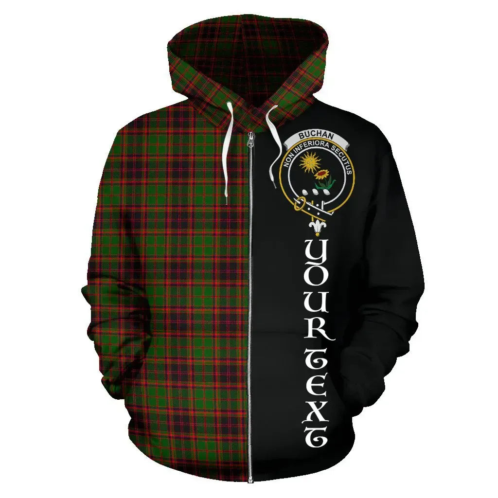 Printivon Custom Your Text Buchan Modern Tartan Hoodie Half Of Me