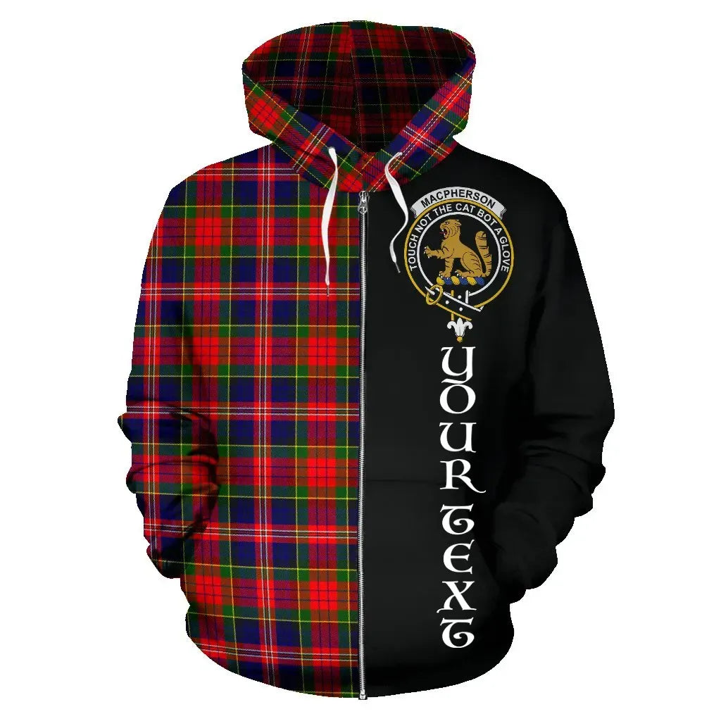Printivon Custom Your Text Macpherson Modern Tartan Hoodie Half Of Me