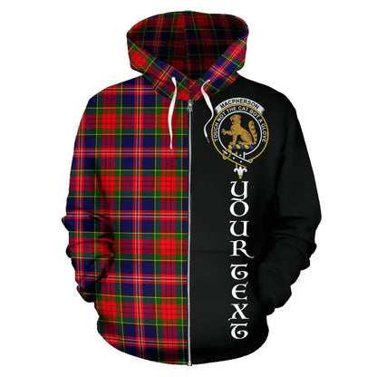 Printivon Custom Your Text Macpherson Modern Tartan Hoodie Half Of Me