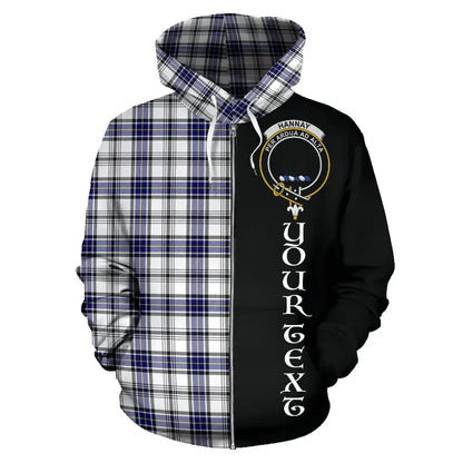 Printivon Custom Your Text Hannay Modern Tartan Hoodie Half Of Me