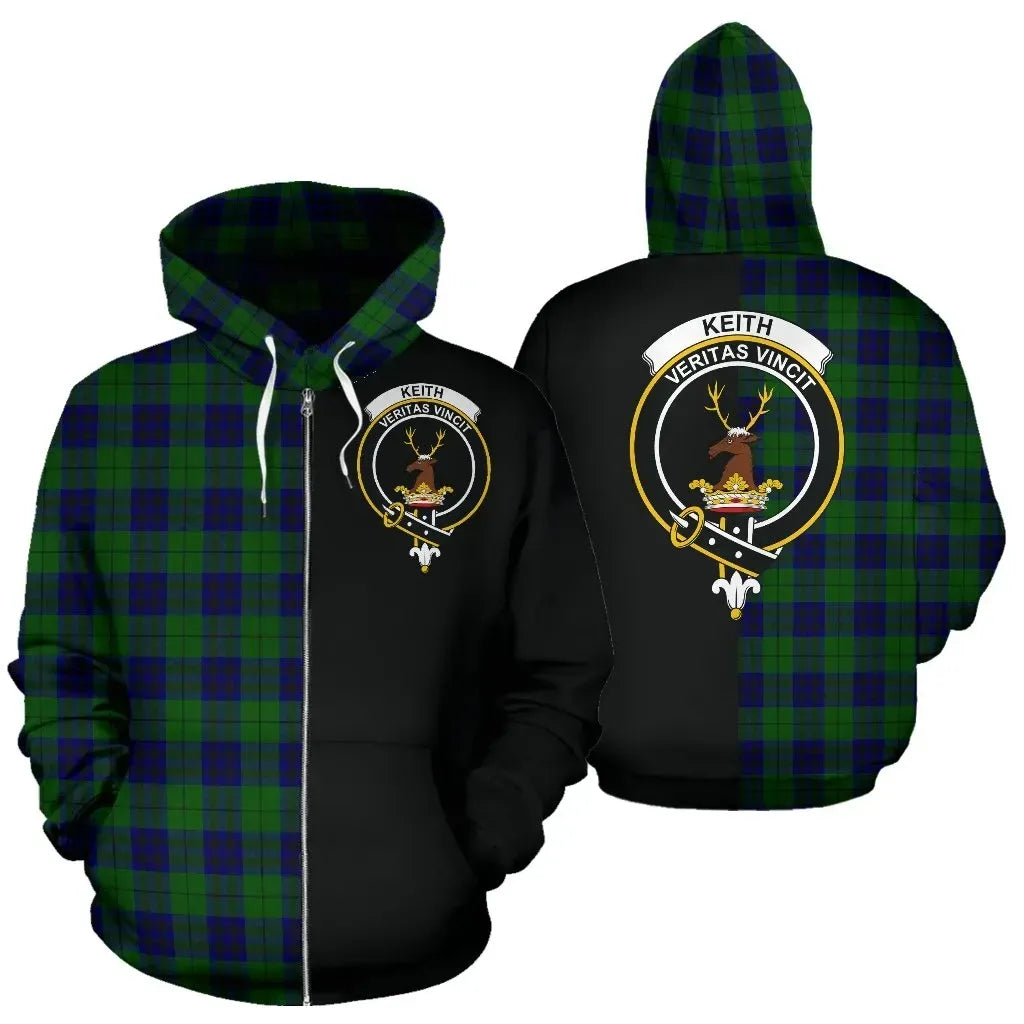 Printivon Custom Your Text Keith Modern Tartan Hoodie Half Of Me