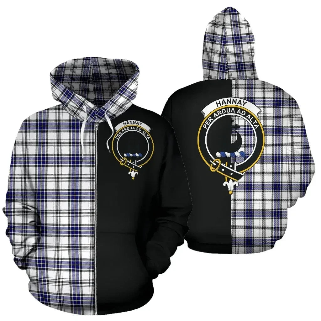 Printivon Custom Your Text Hannay Modern Tartan Hoodie Half Of Me