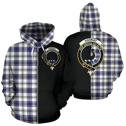 Printivon Custom Your Text Hannay Modern Tartan Hoodie Half Of Me