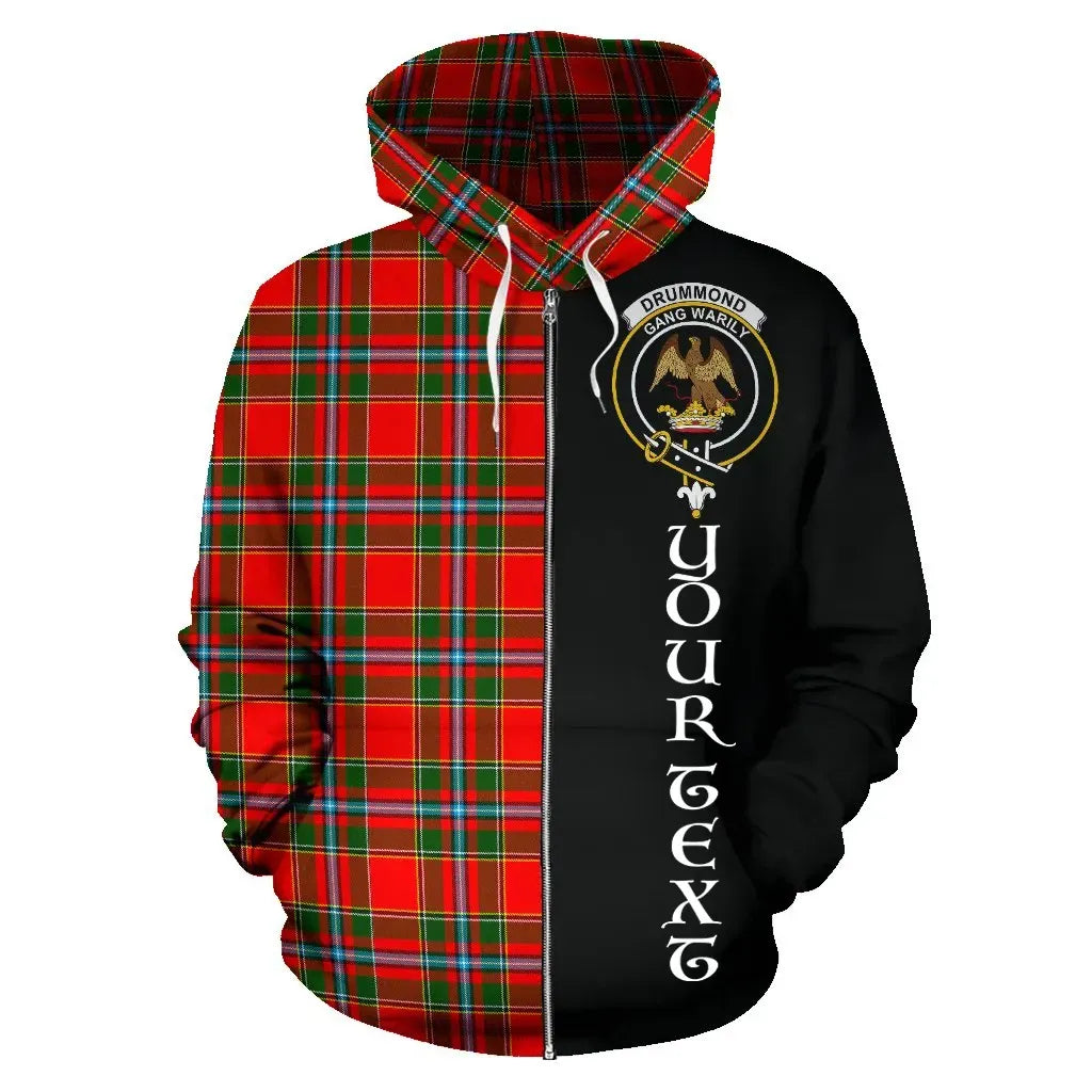 Printivon Custom Your Text Drummond Of Perth Tartan Hoodie Half Of Me