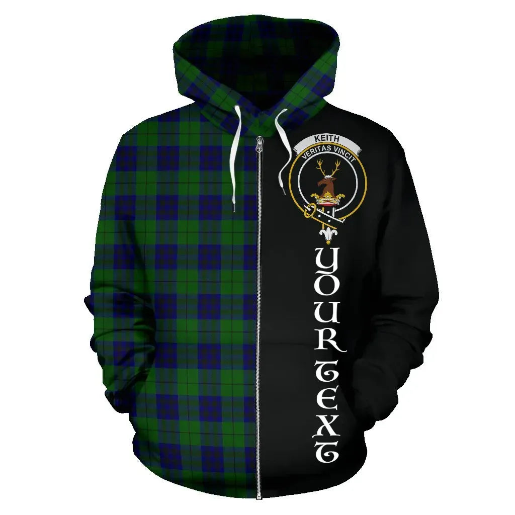 Printivon Custom Your Text Keith Modern Tartan Hoodie Half Of Me