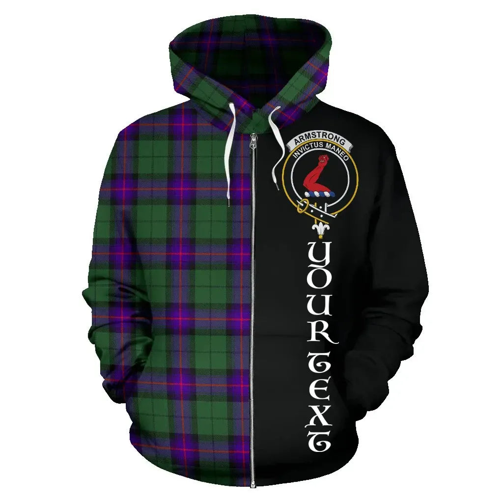 Printivon Custom Your Text Armstrong Modern Tartan Hoodie Half Of Me