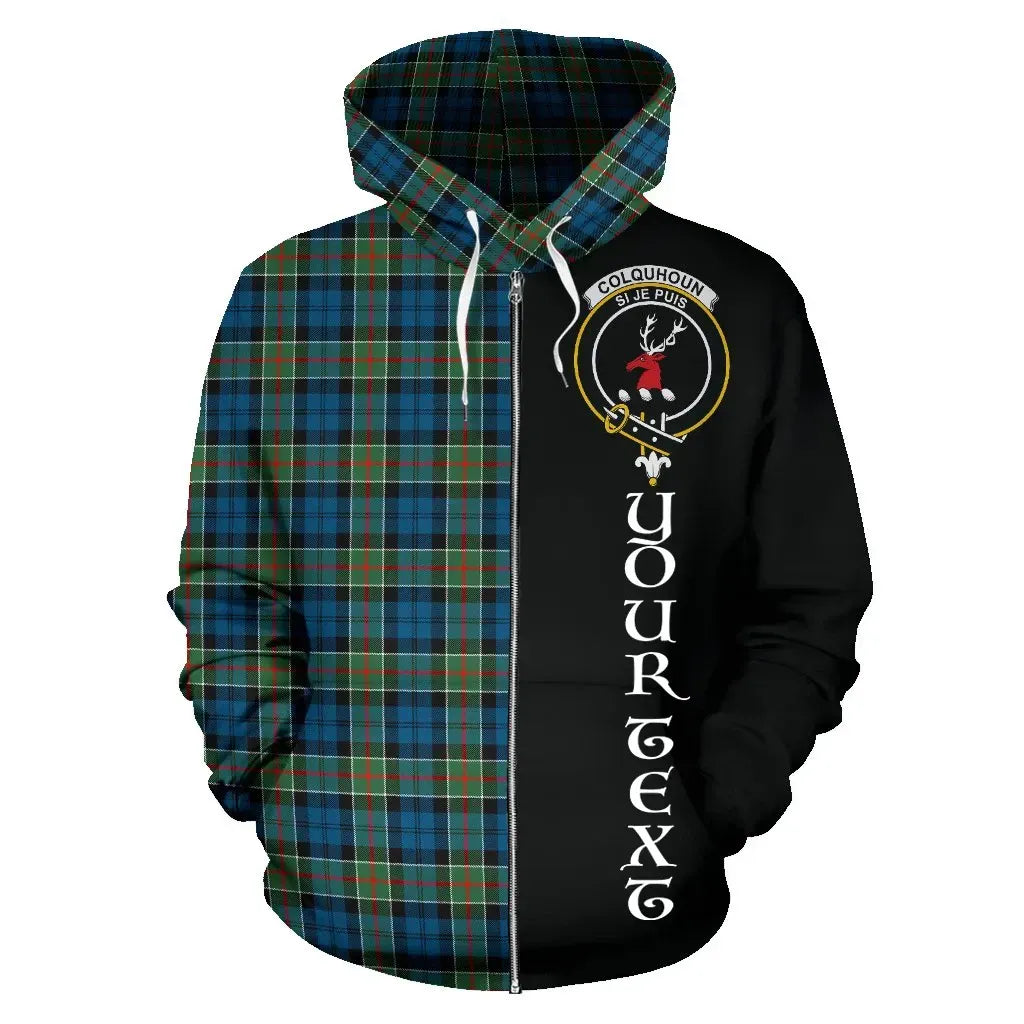 Printivon Custom Your Text Colquhoun Ancient Tartan Hoodie Half Of Me