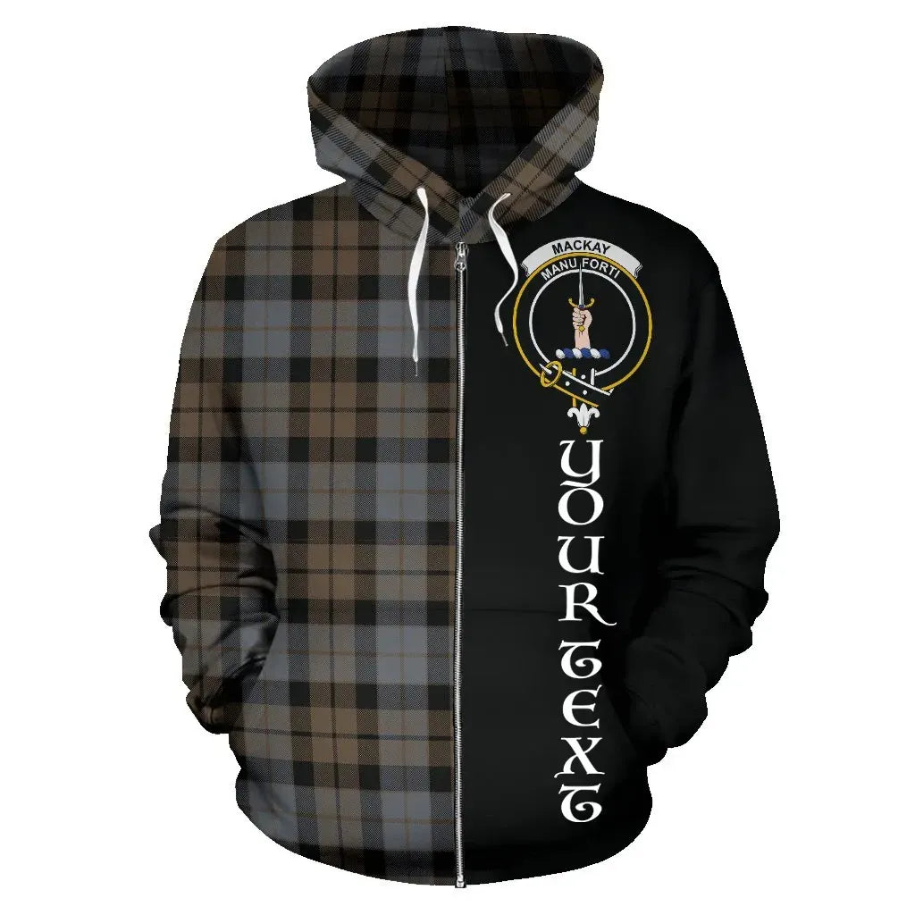 Printivon Custom Your Text Mackay Weathered Tartan Hoodie Half Of Me