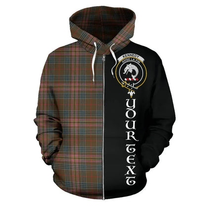 Printivon Custom Your Text Kennedy Weathered Tartan Hoodie Half Of Me