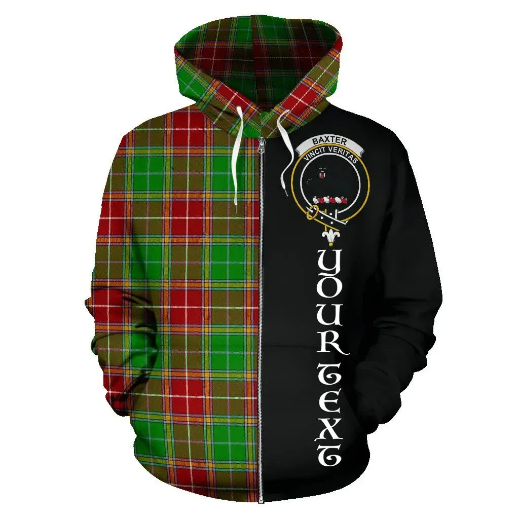 Printivon Custom Your Text Baxter Modern Tartan Hoodie Half Of Me