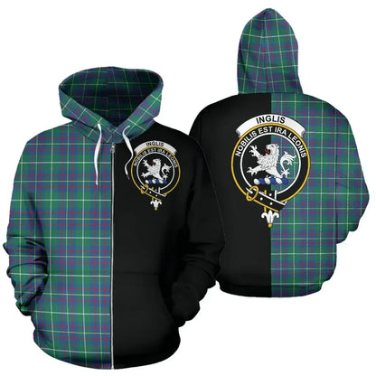 Printivon Custom Your Text Inglis Ancient Tartan Hoodie Half Of Me