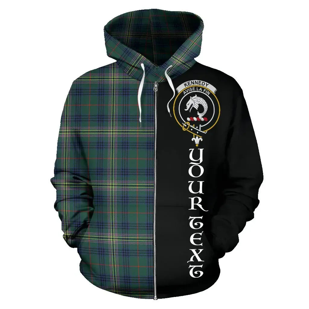 Printivon Custom Your Text Kennedy Modern Tartan Hoodie Half Of Me