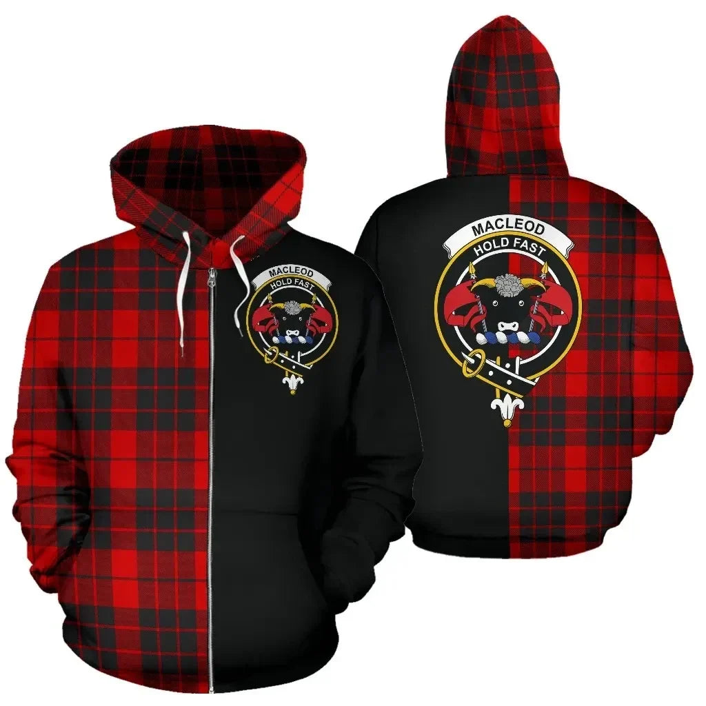 Printivon Custom Your Text Macleod Of Raasay Tartan Hoodie Half Of Me