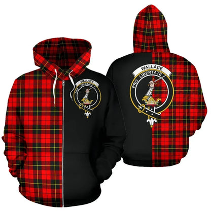 Printivon Custom Your Text Wallace Hunting Red Tartan Hoodie Half Of Me
