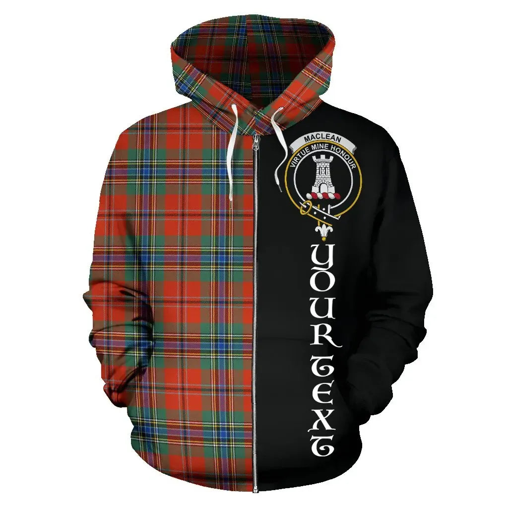 Printivon Custom Your Text Maclean Of Duart Ancient Tartan Hoodie Half Of Me