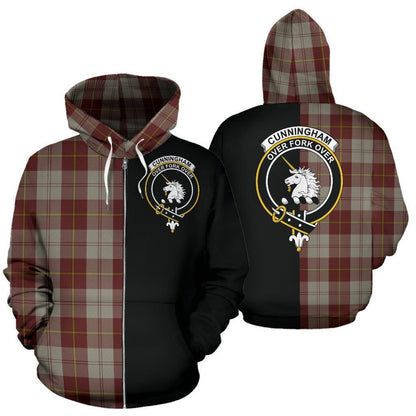 Printivon Custom Your Text Cunningham Burgundy Dancers Tartan Hoodie Half Of Me