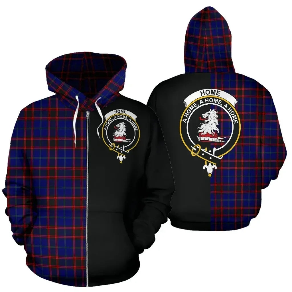 Printivon Custom Your Text Home Modern Tartan Hoodie Half Of Me