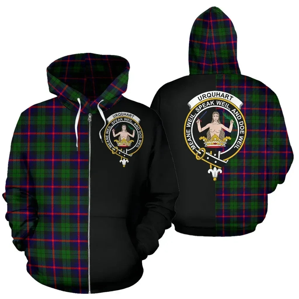 Printivon Custom Your Text Urquhart Modern Tartan Hoodie Half Of Me