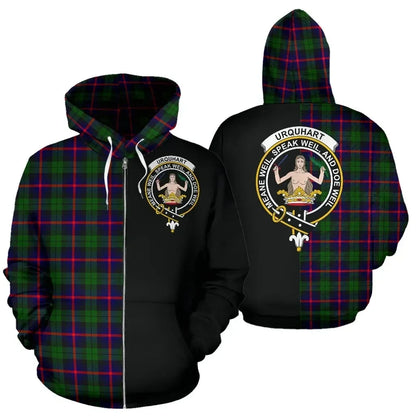 Printivon Custom Your Text Urquhart Modern Tartan Hoodie Half Of Me