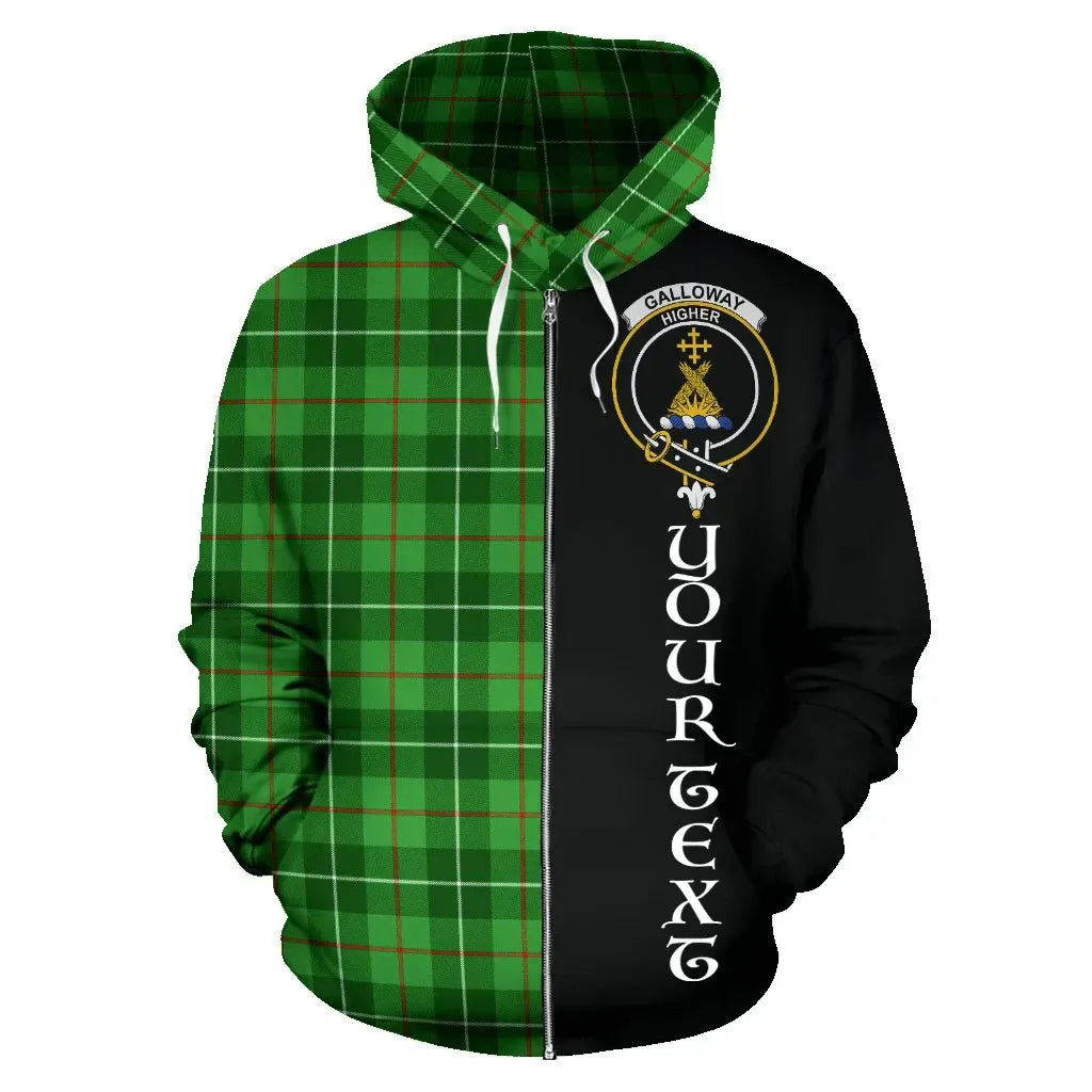 Printivon Custom Your Text Galloway District Tartan Hoodie Half Of Me