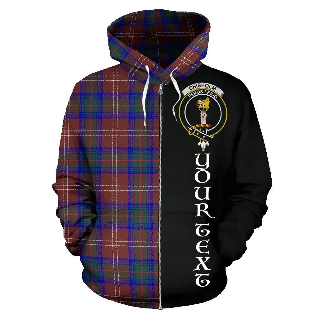 Printivon Custom Your Text Chisholm Hunting Modern Tartan Hoodie Half Of Me
