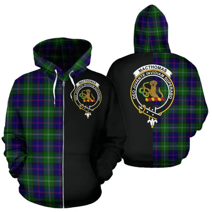 Printivon Custom Your Text Macthomas Modern Tartan Zip Hoodie Half Of Me