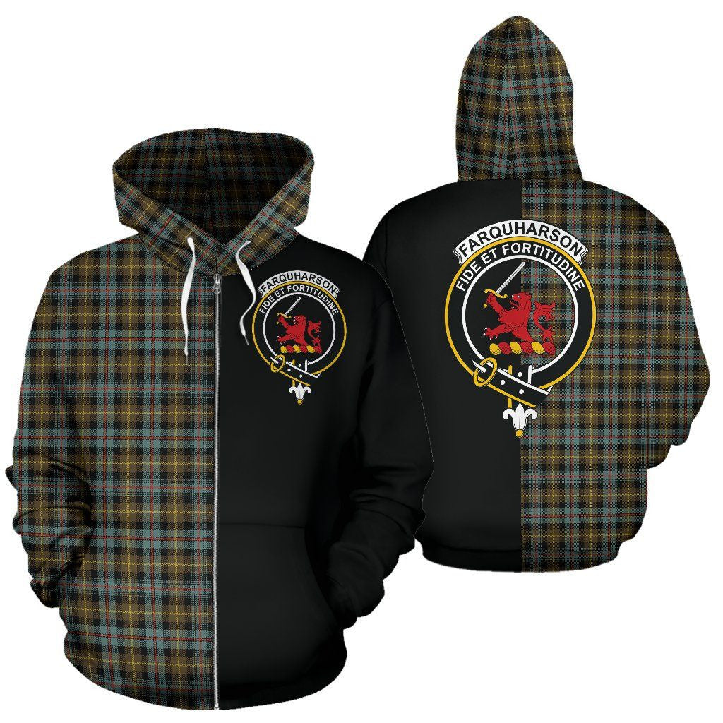 Printivon Custom Your Text Farquharson Weathered Tartan Hoodie Half Of Me