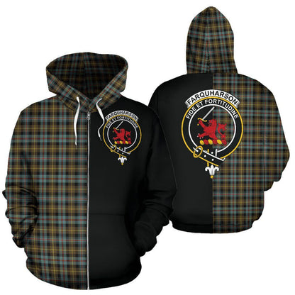 Printivon Custom Your Text Farquharson Weathered Tartan Hoodie Half Of Me