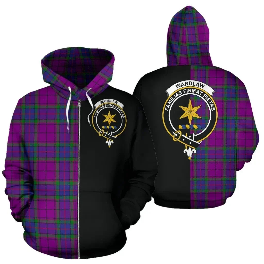 Printivon Custom Your Text Wardlaw Modern Tartan Hoodie Half Of Me
