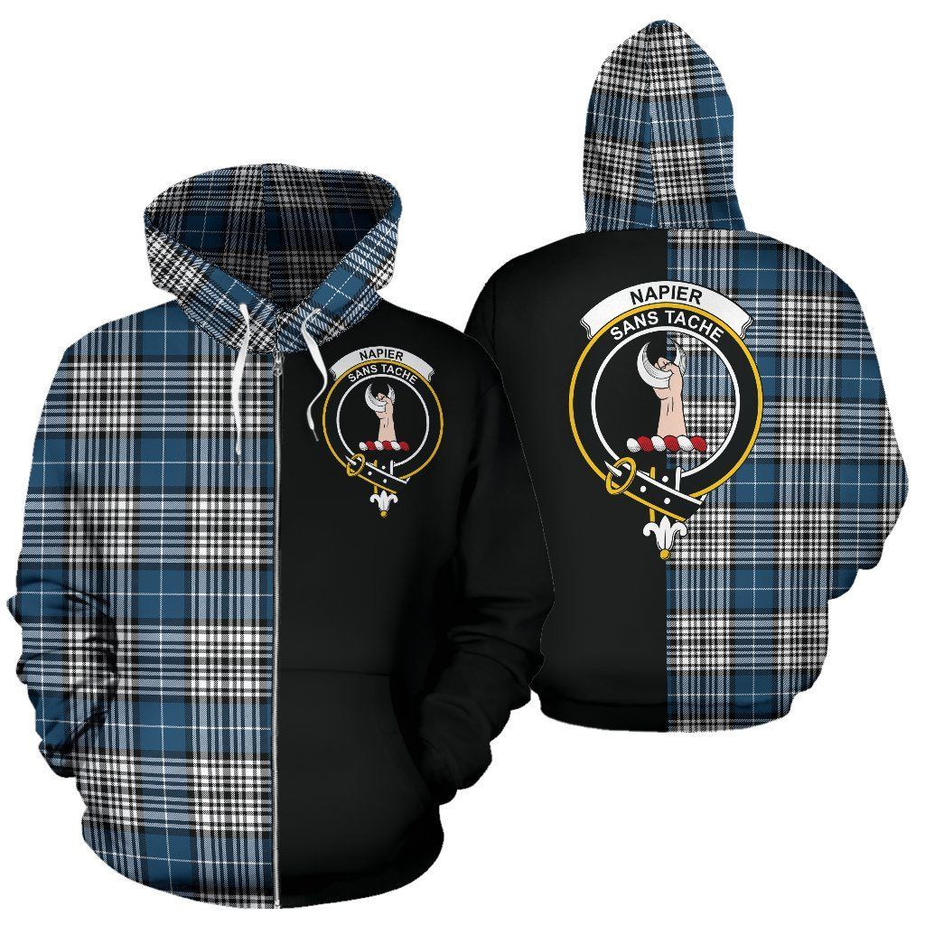 Printivon Custom Your Text Napier Modern Tartan Hoodie Half Of Me