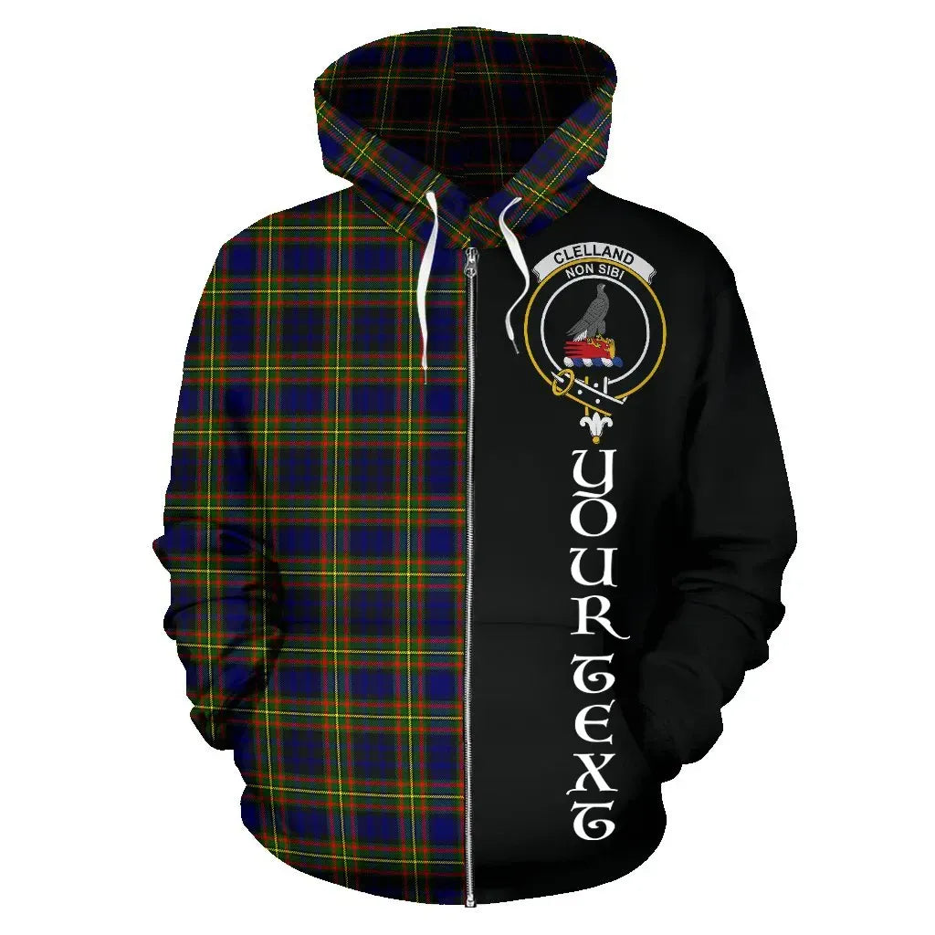 Printivon Custom Your Text Clelland Modern Tartan Hoodie Half Of Me